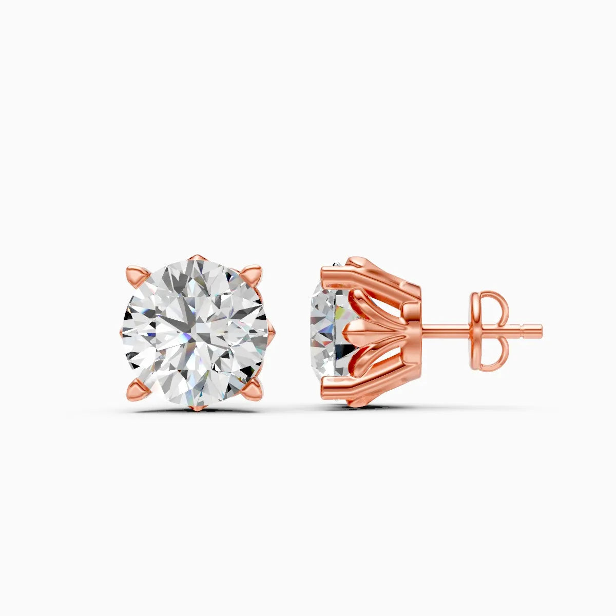 Royal Spark Round Solitaire Studs