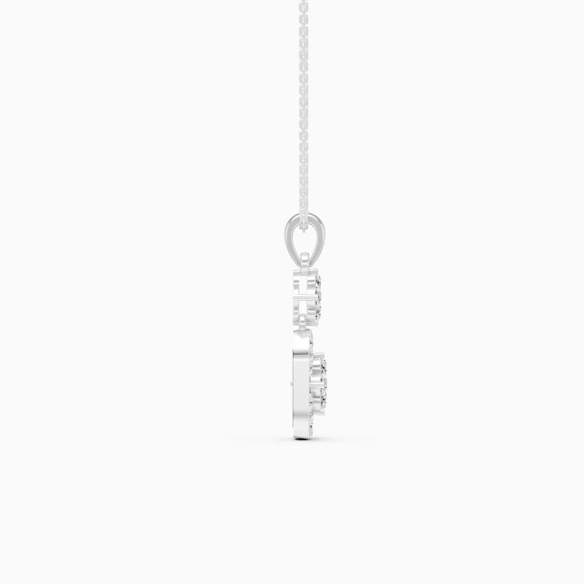 Round Cut Cluster Pill Flower Drop Pendant