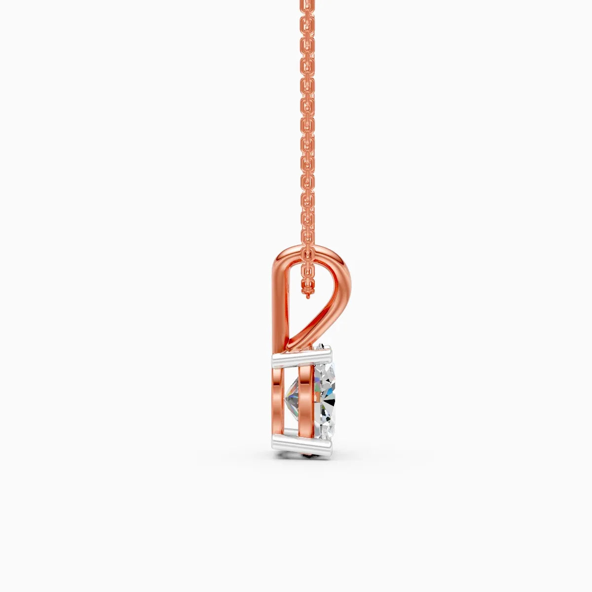 Sleek Oval Diamond Pendant