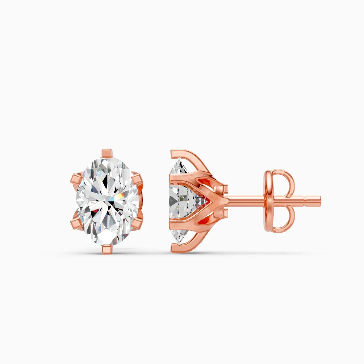 Celeste Oval Diamond Studs