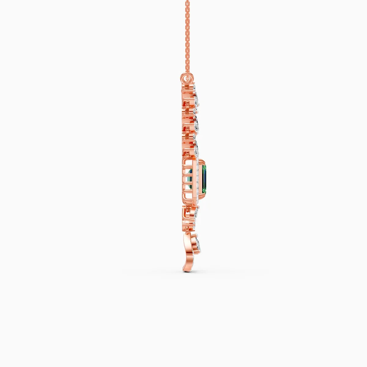 Emerald Elegance Gold Lab Diamond Necklace