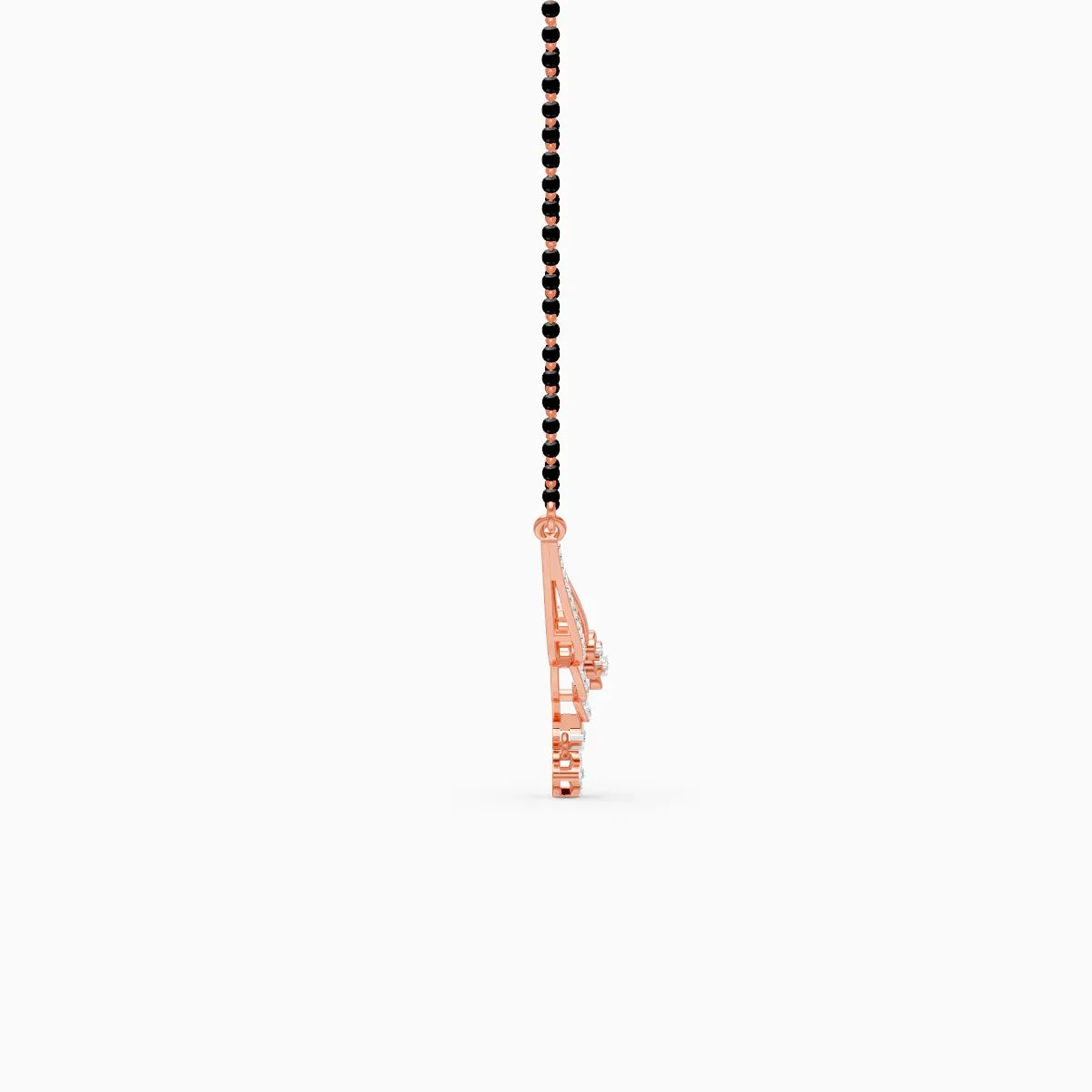 Two-Tone Floral Glow Lab Diamond Mangalsutra