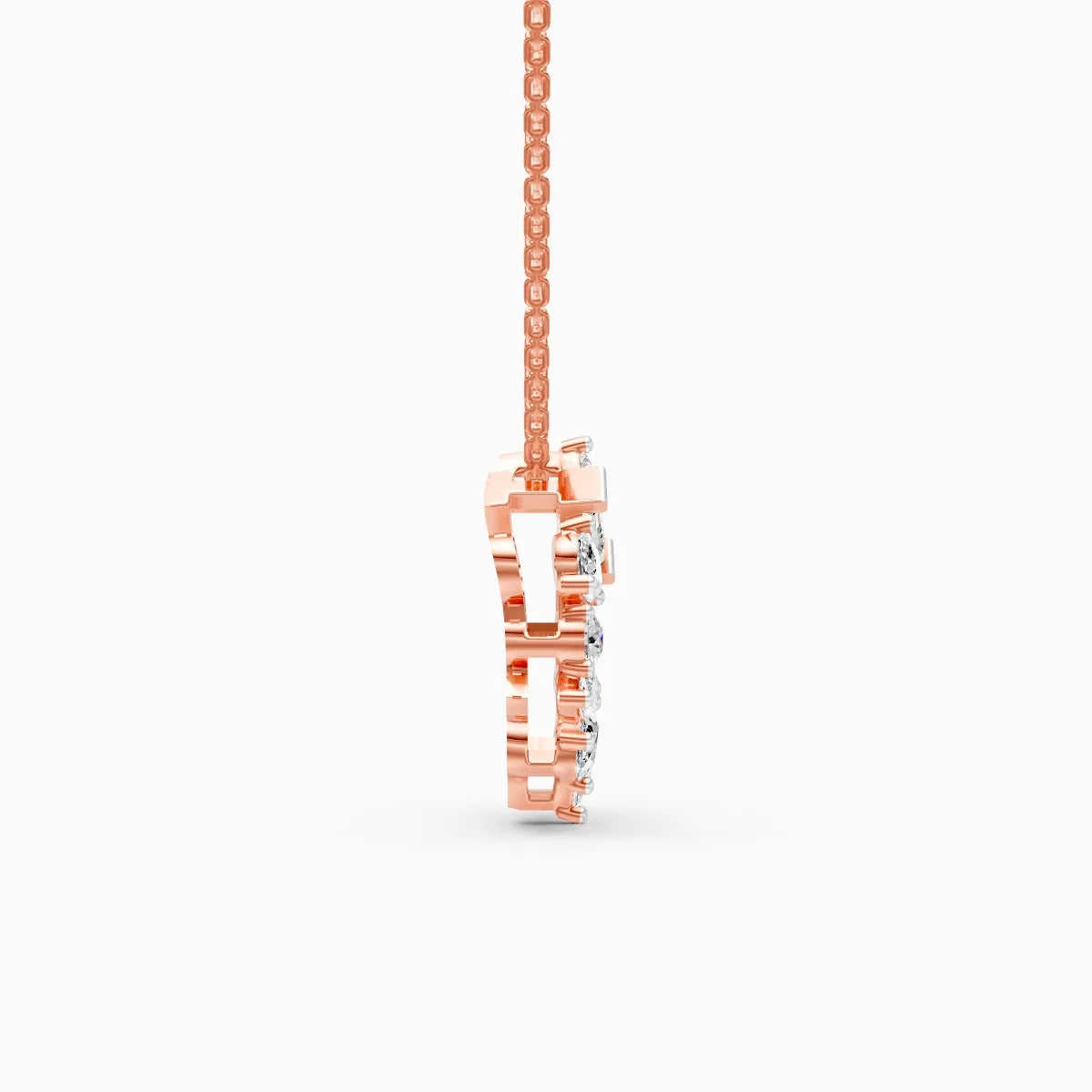 Geometric fusion Round Diamond Necklace