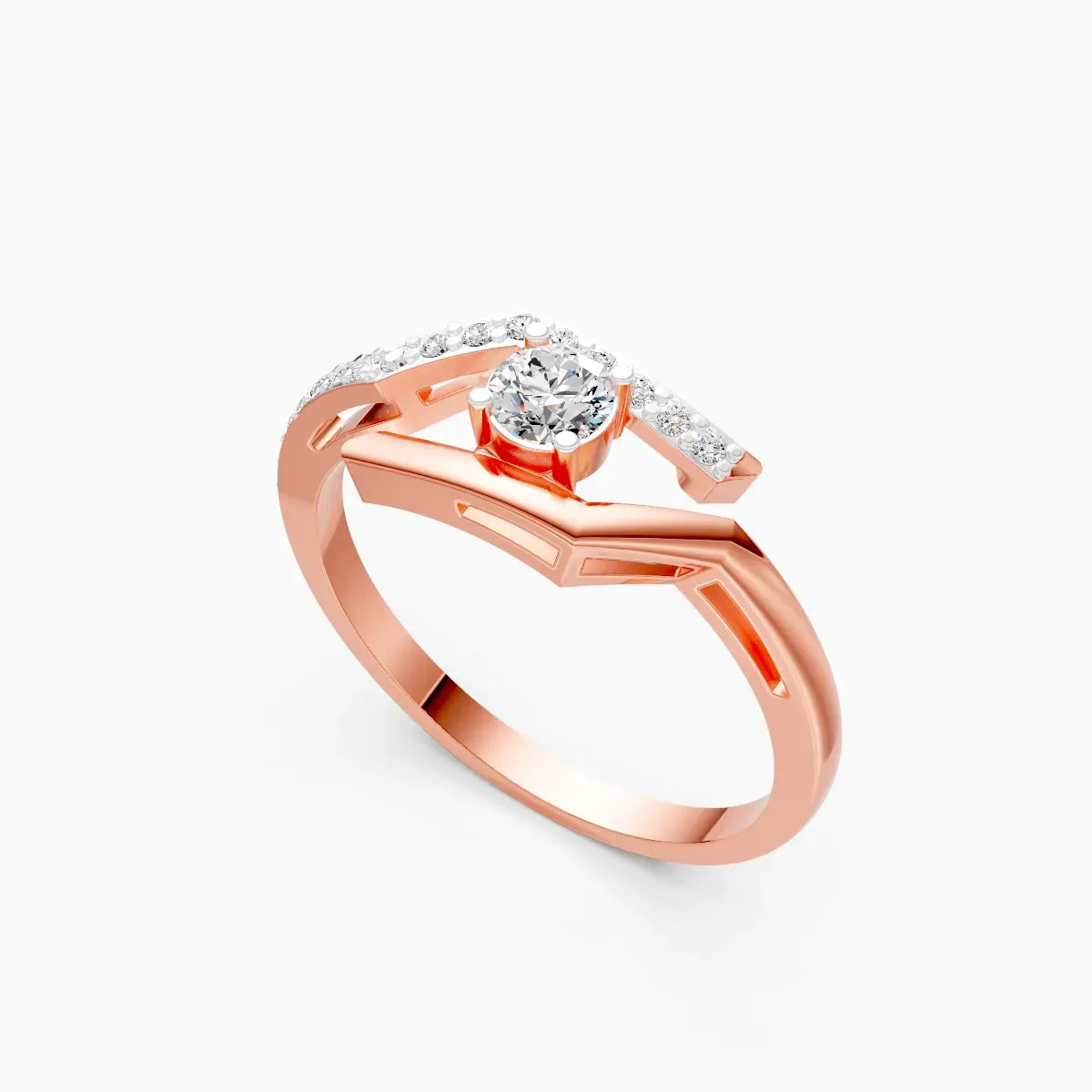 Open Curve Solitaire Ring