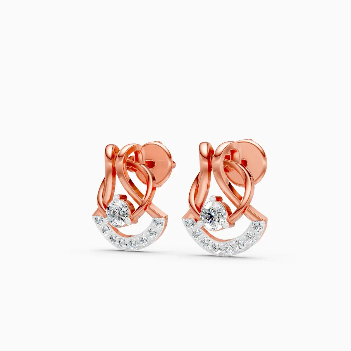 Round Knot Crescent Studs