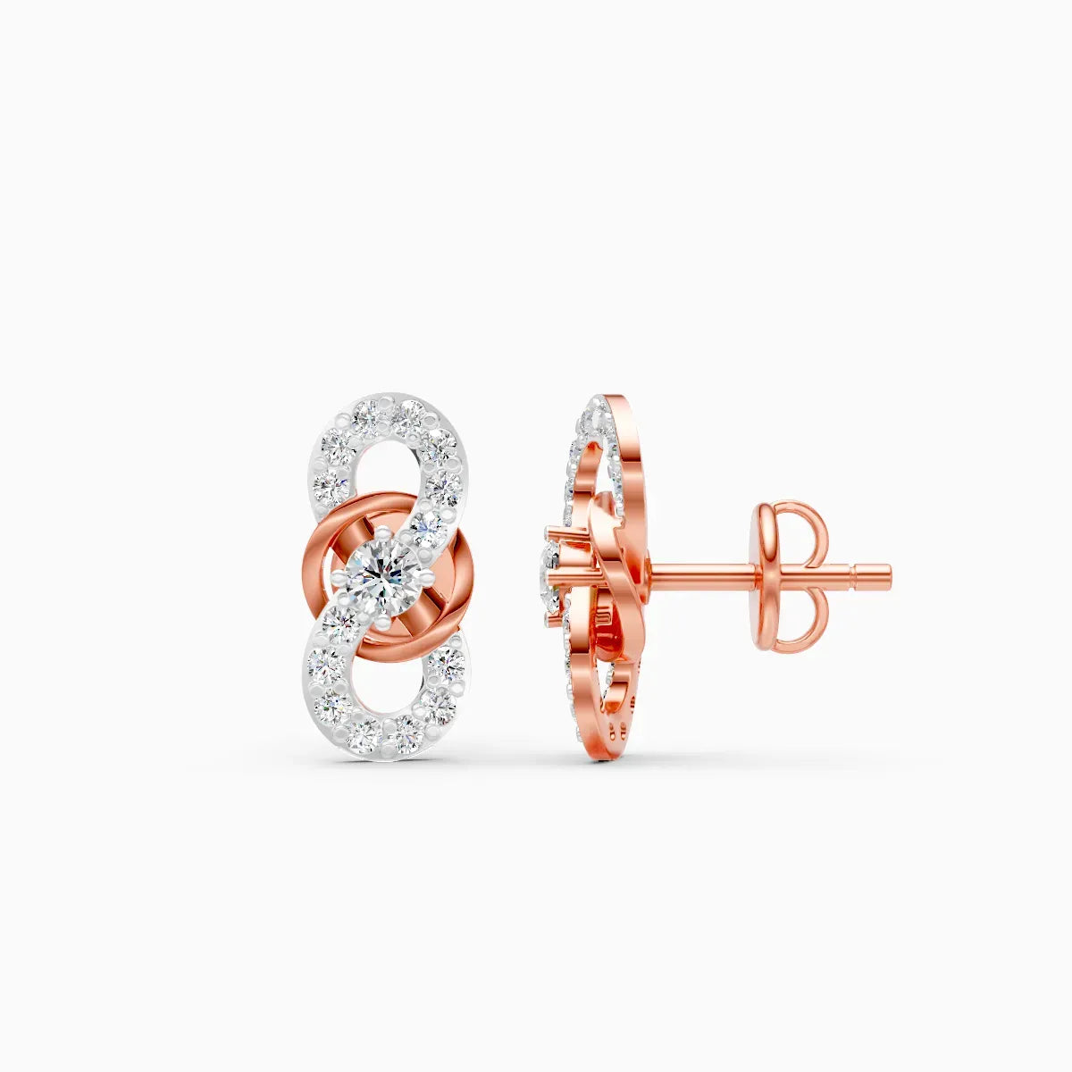 Interlinked Infinity Diamond Studs
