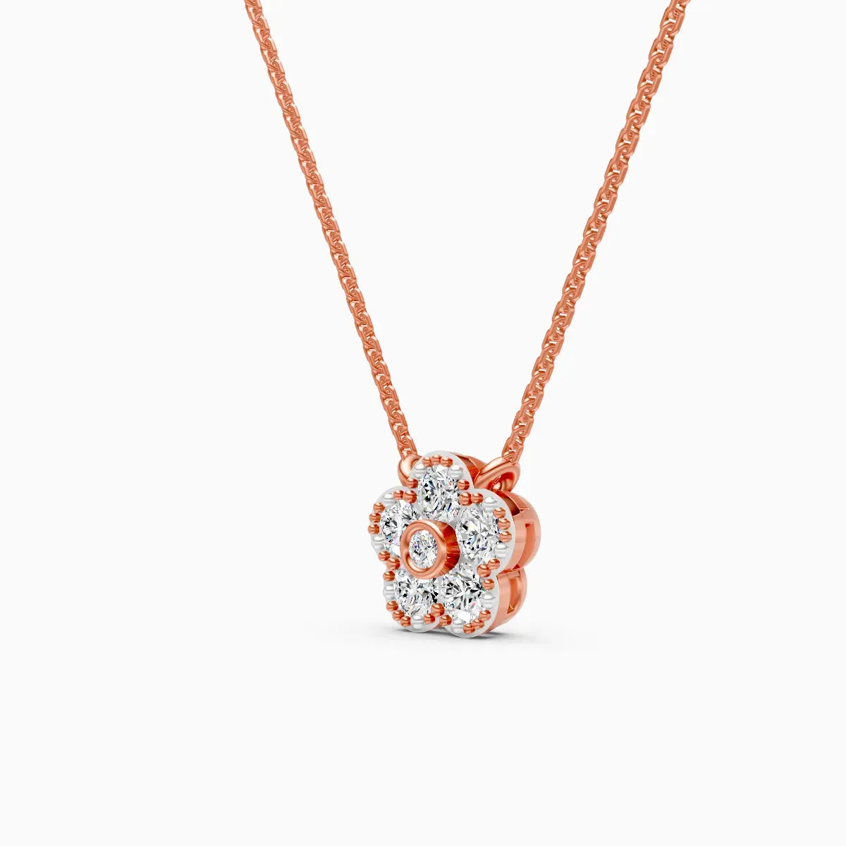Flower Style Gold Pendant With Chain
