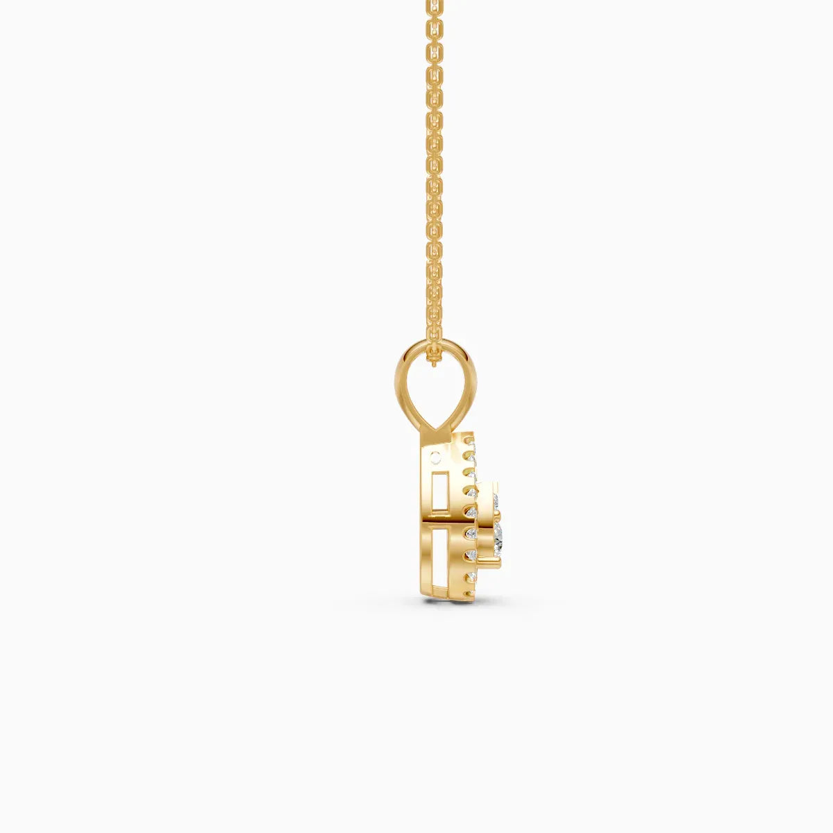 Pear Shape Halo Lab Grown Diamond Pendant
