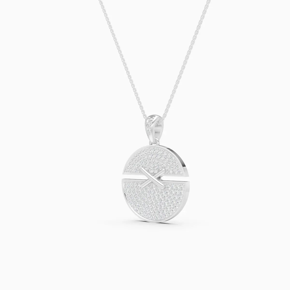 Glamorous Round Cluster Diamond Necklace