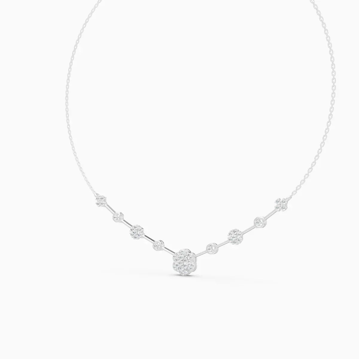 Elongated Round Glow Diamond Necklace