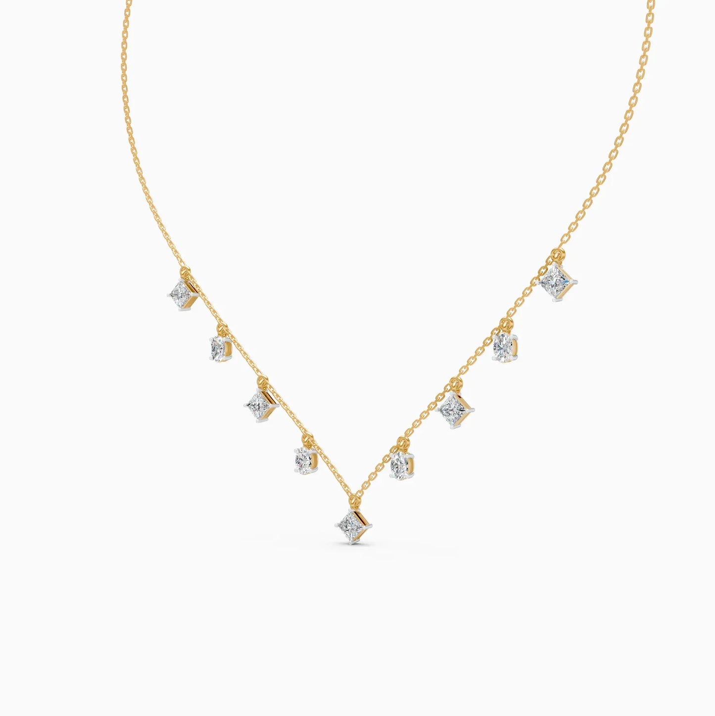 Geometric Radiance Charm Diamond Necklace