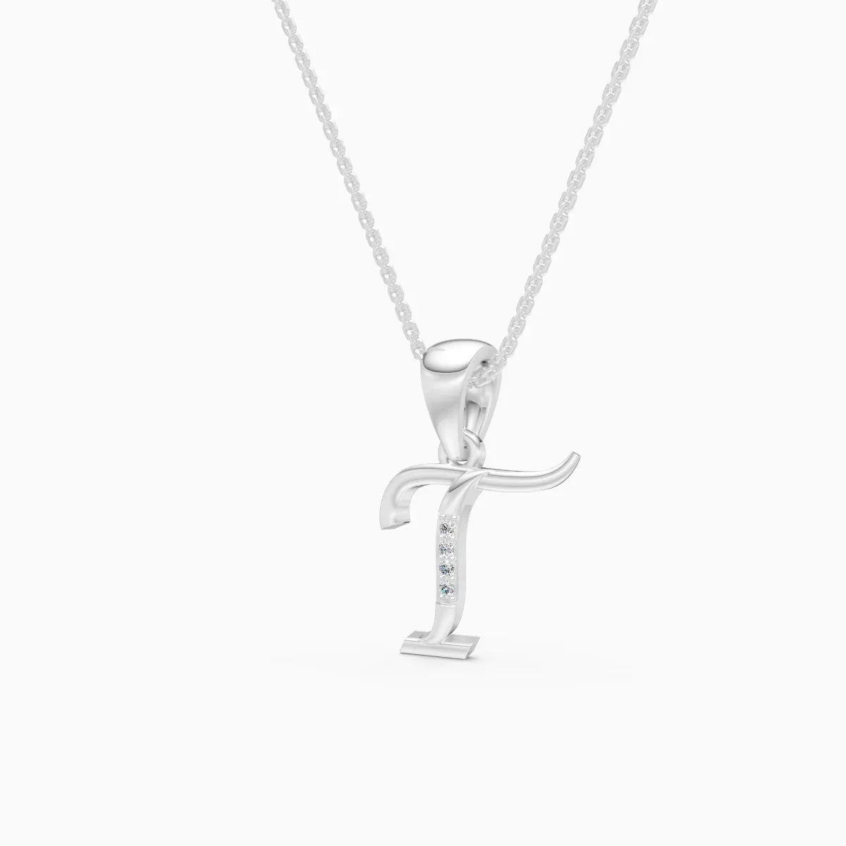 Letter Lab Grown Diamond Gold Pendant