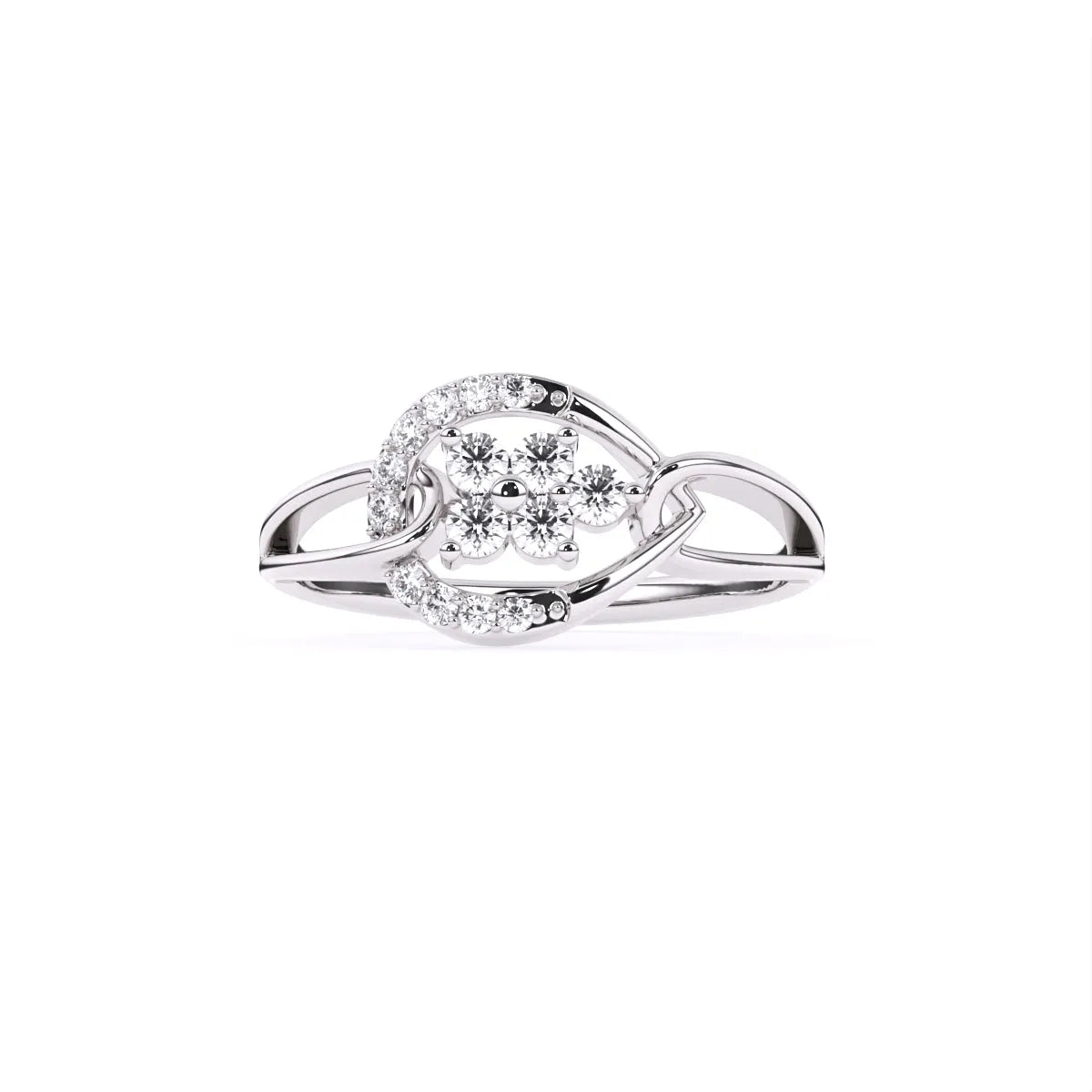 Unique Pear Shape Style 14K Gold Diamond Ring
