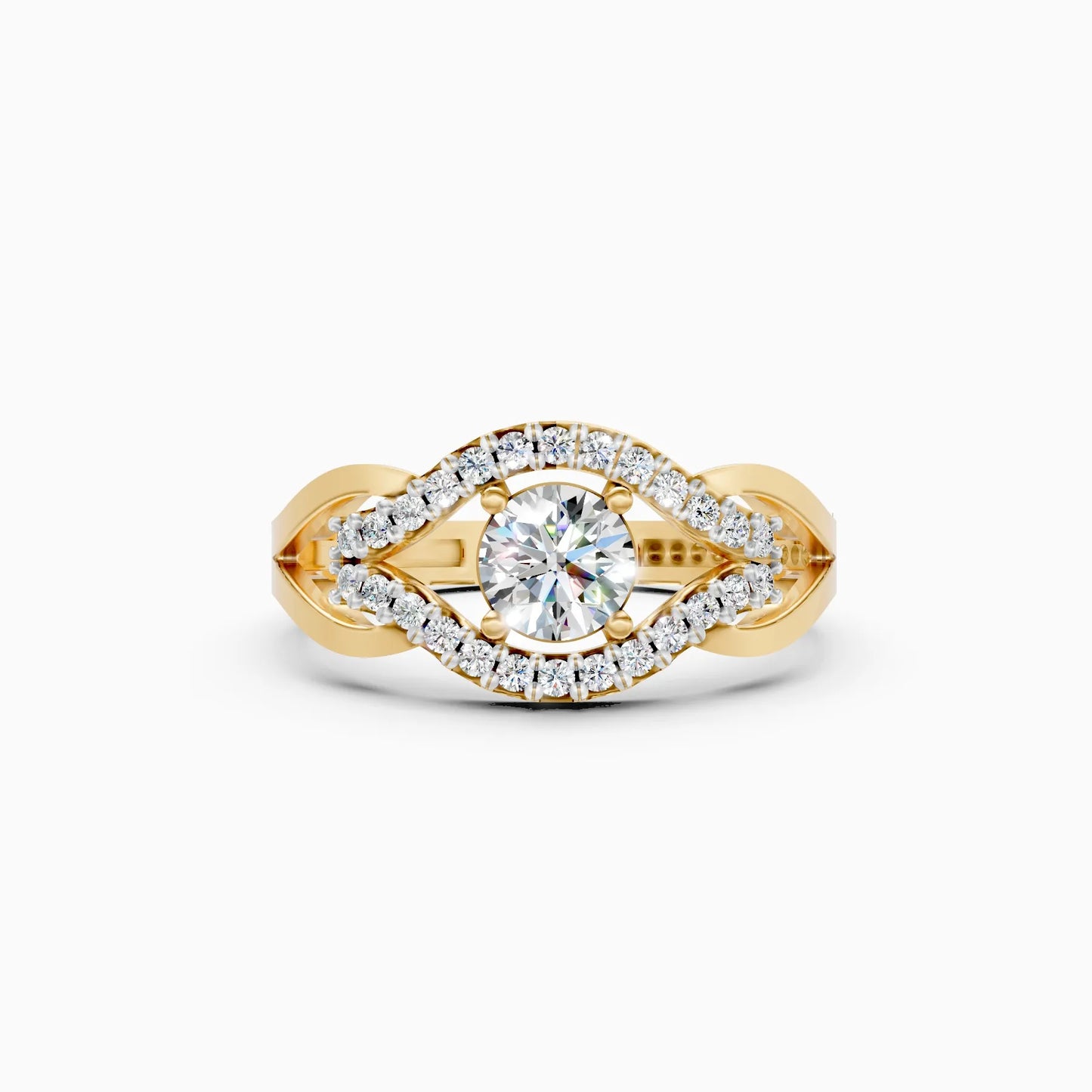 Celeste Spark Halo Solitaire Ring