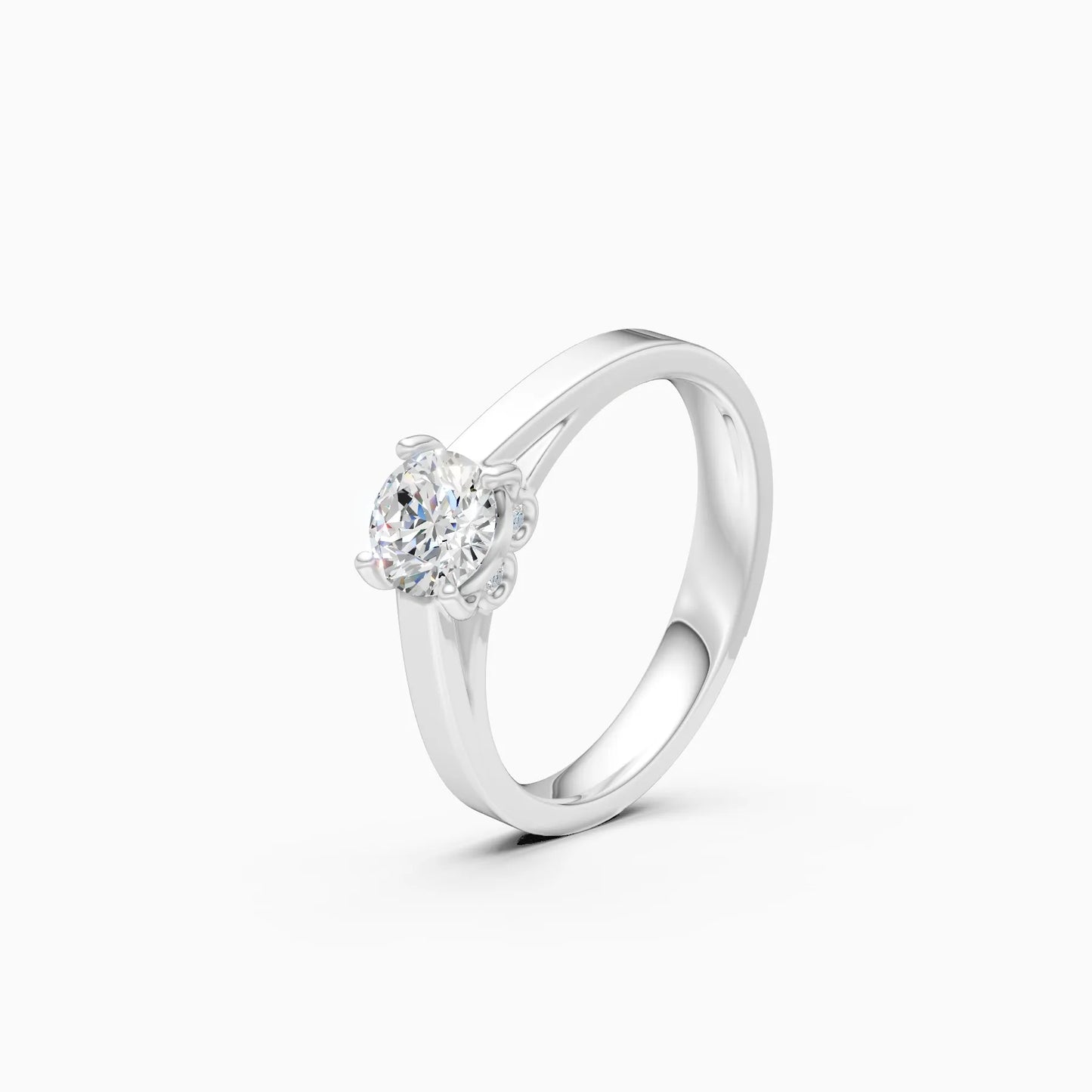 Dainty Round Cut Lab Grown Diamond Solitaire Ring