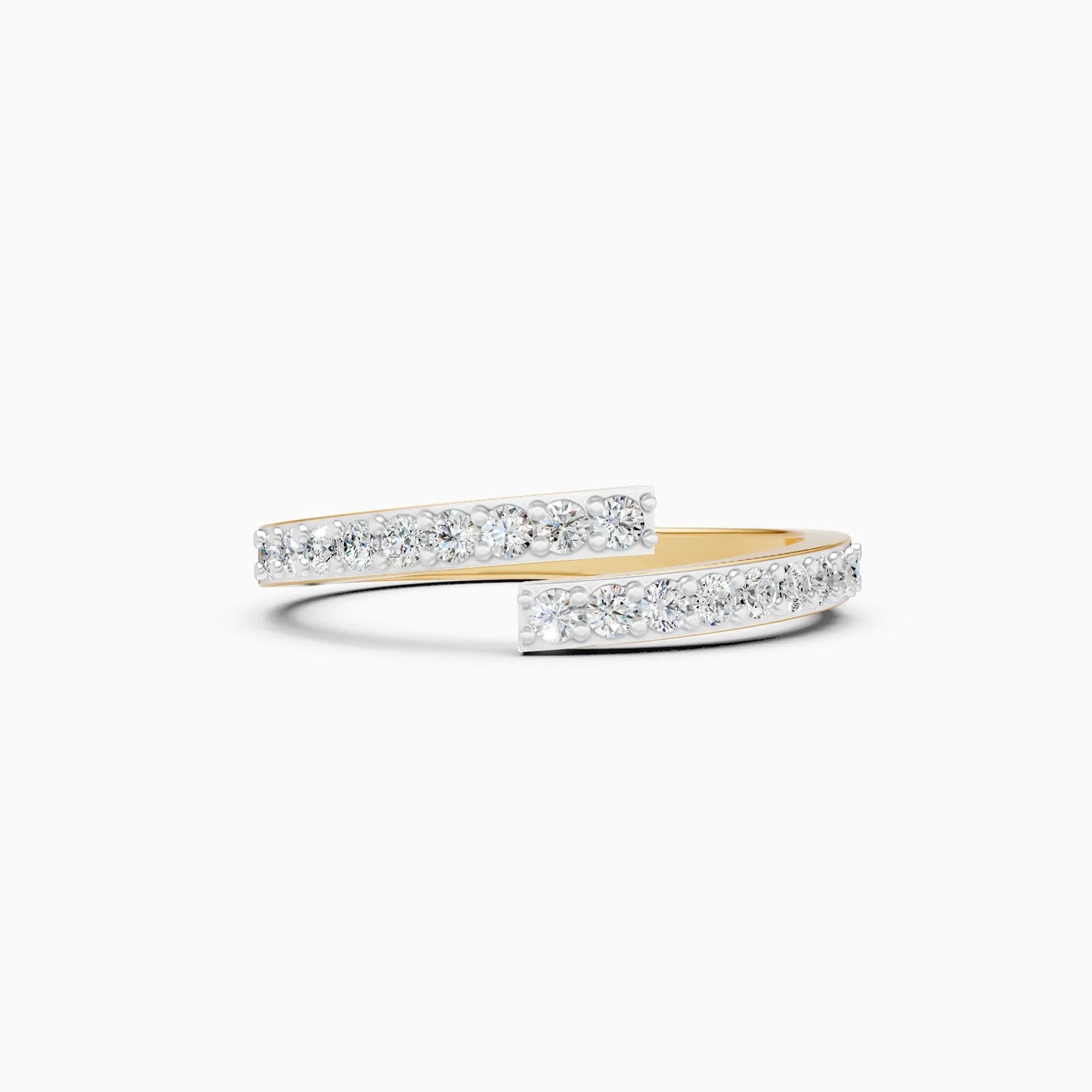 Double Row Diamond Band Ring in Rose Gold
