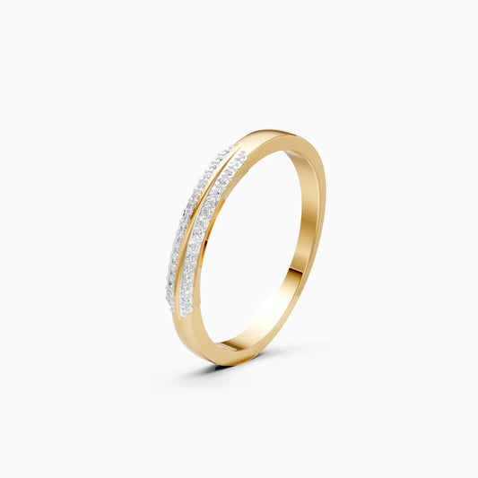 Trendy Double Row Lab Grown Diamond Ring