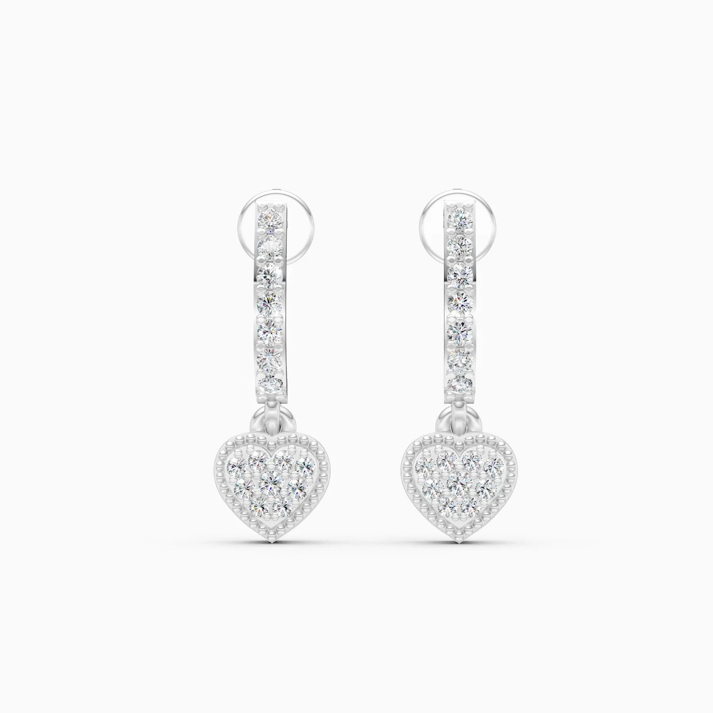 Sparkling Heart Lab Grown Diamond Earrings