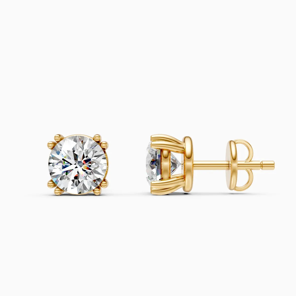 Sparkling Solitaire Lab Grown Diamond Stud Earrings