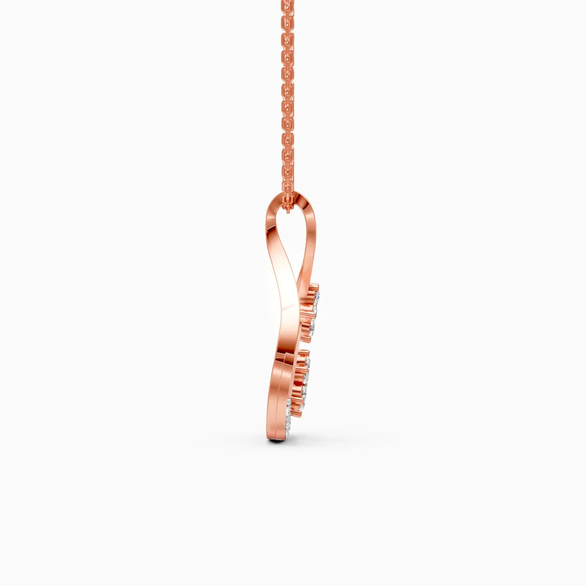 Twin Floral With Twist Loop Pendant