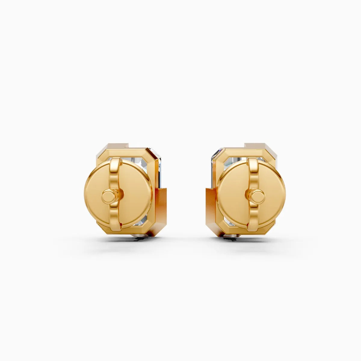 Emerald-Cut Solitaire Lab-Grown Diamond Stud Earrings