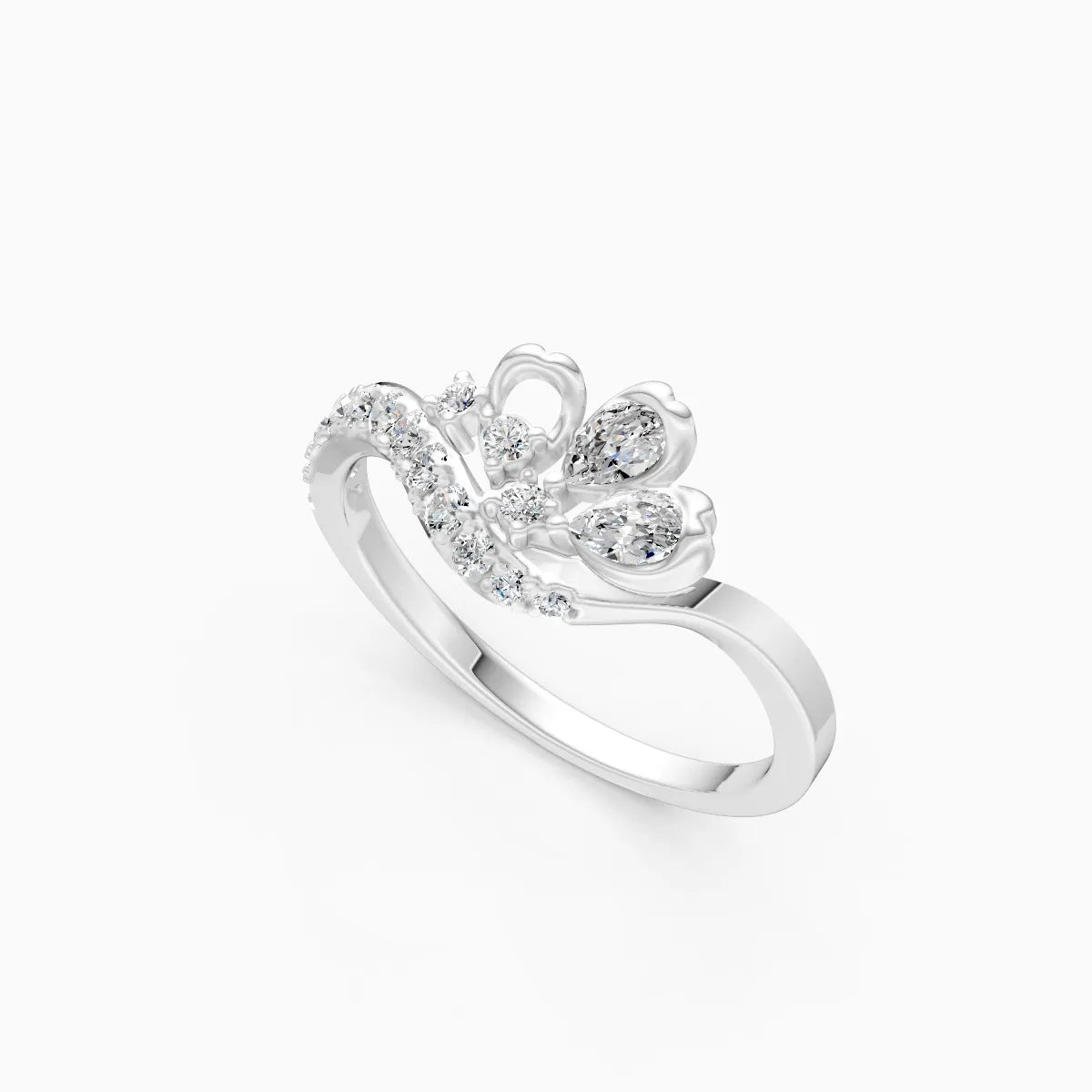 Heart Bloom Curve Ring