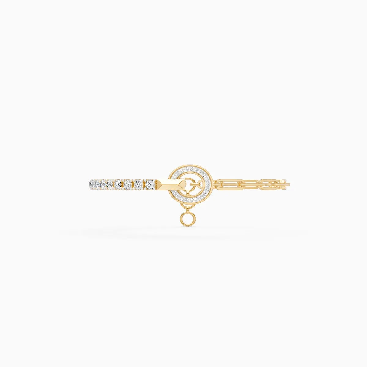 Stylish Link and Loop Diamond Bracelet
