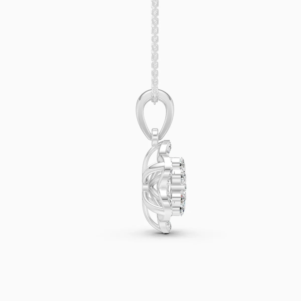 Flower Style Lab Grown Diamond Pendant