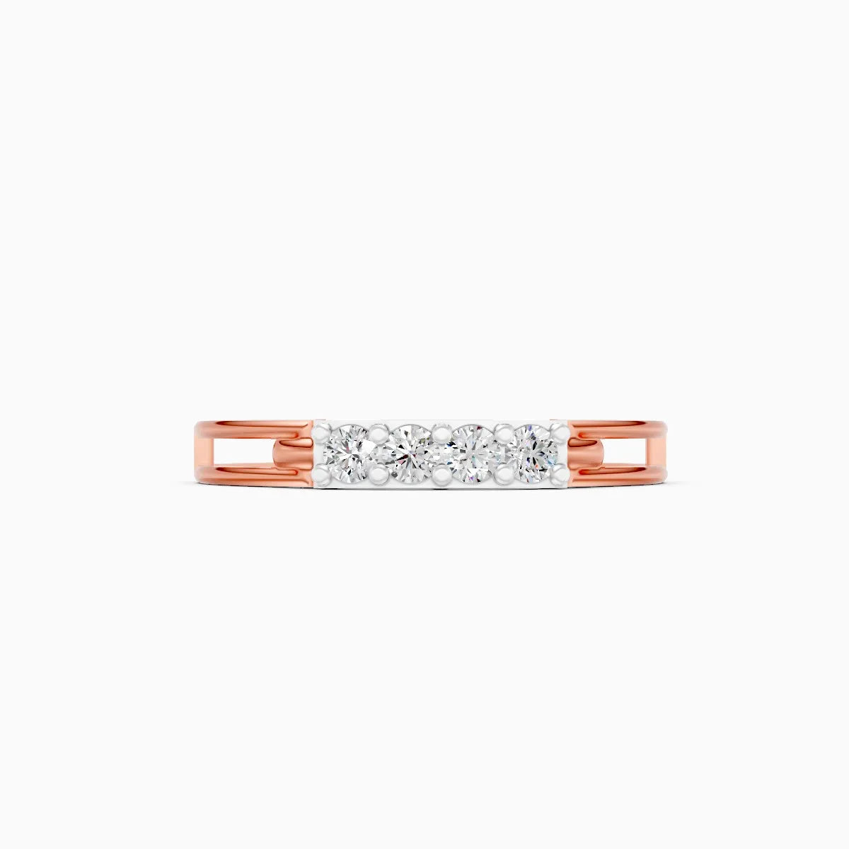 Geometric Split Shank Diamond Ring