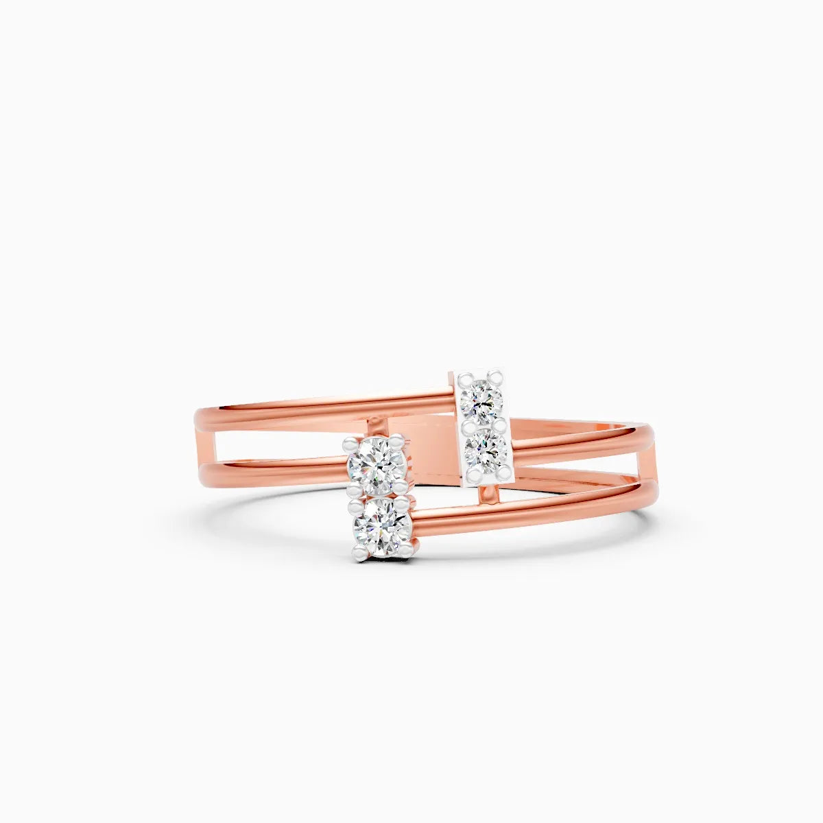 Double Bar Diamond Ring