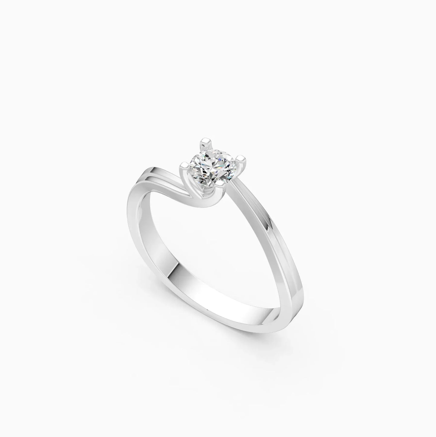 Bypass Round Solitaire Ring