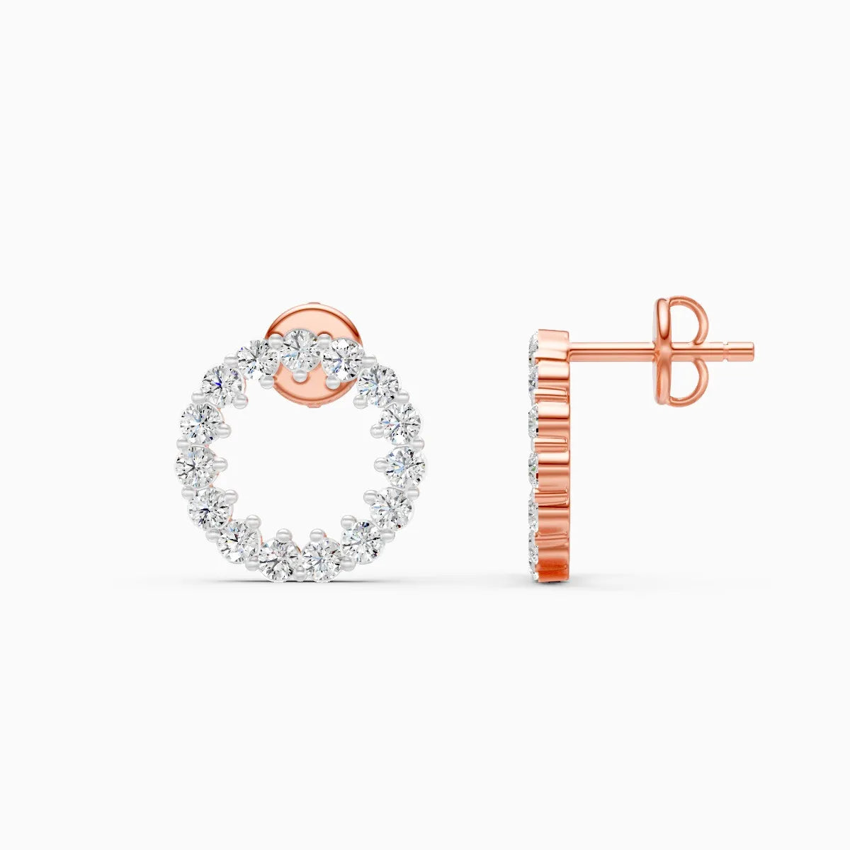 Circle Halo Lab Grown Diamond Earrings