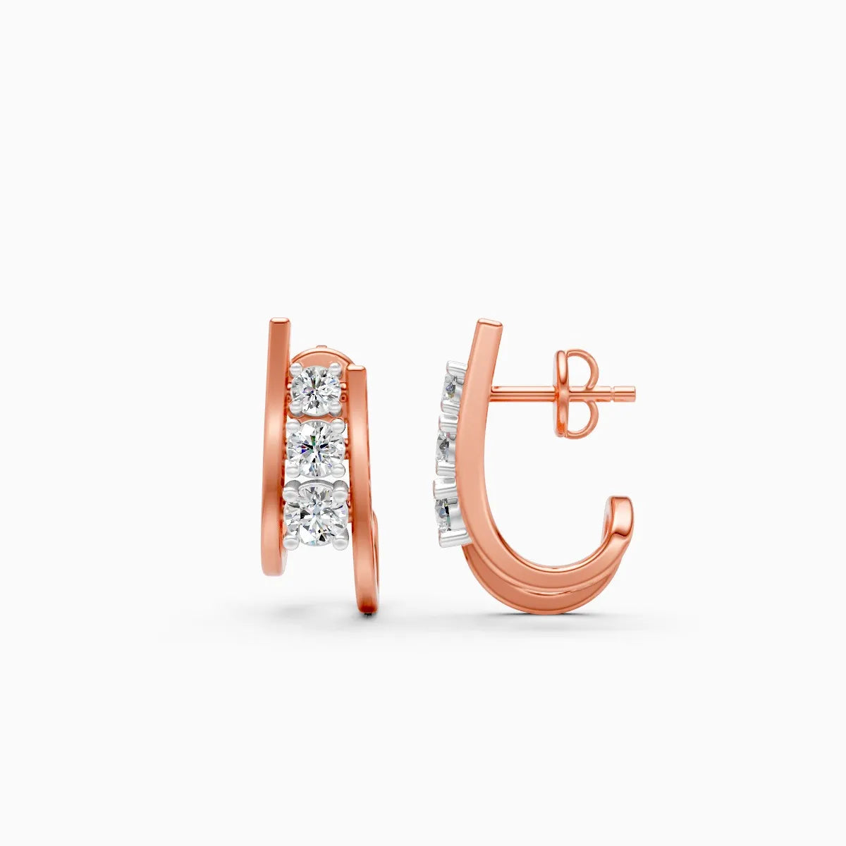 Dual Arc Lab Grown Diamond Earrings