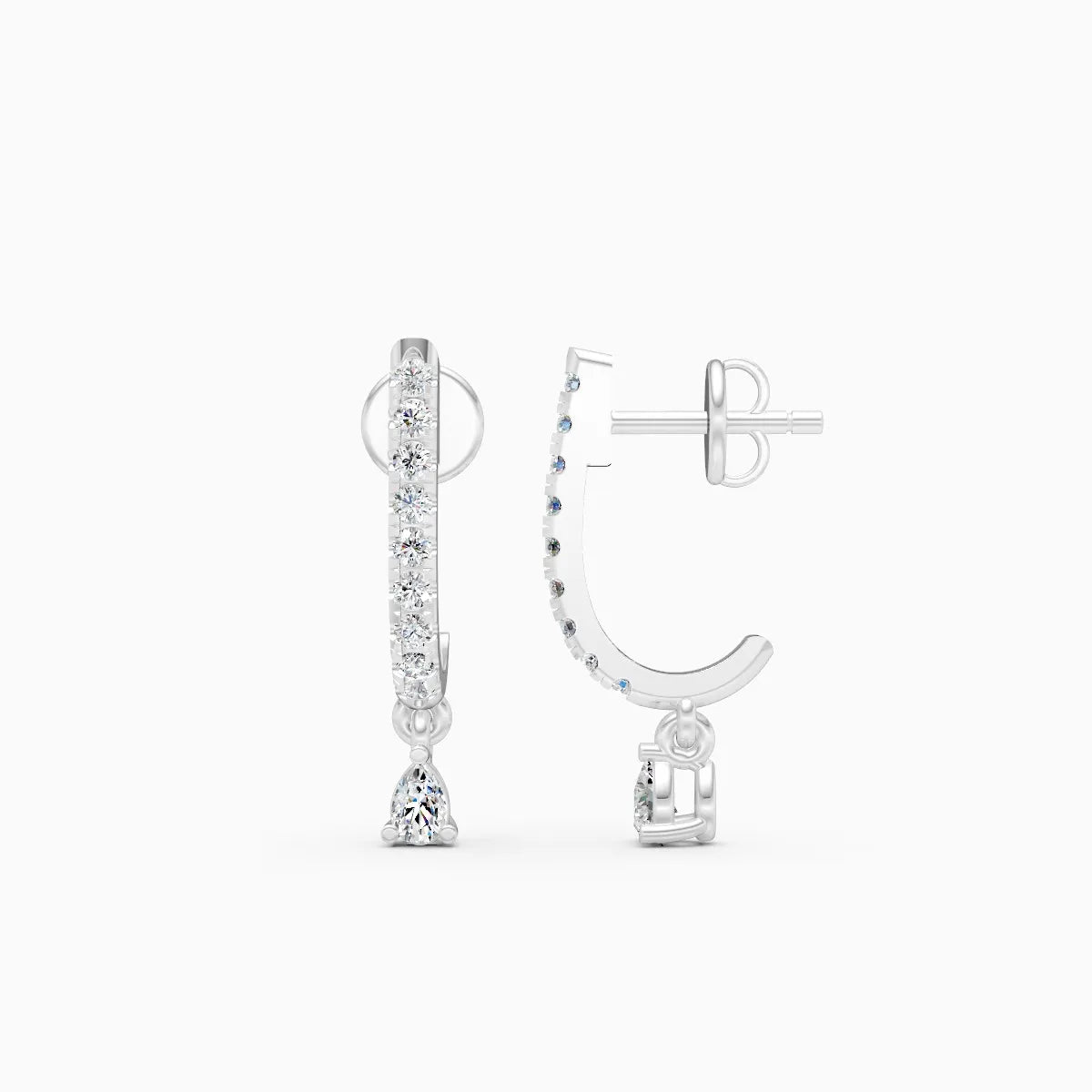 Pear Drop Lab Grown Diamond Huggie Earrings