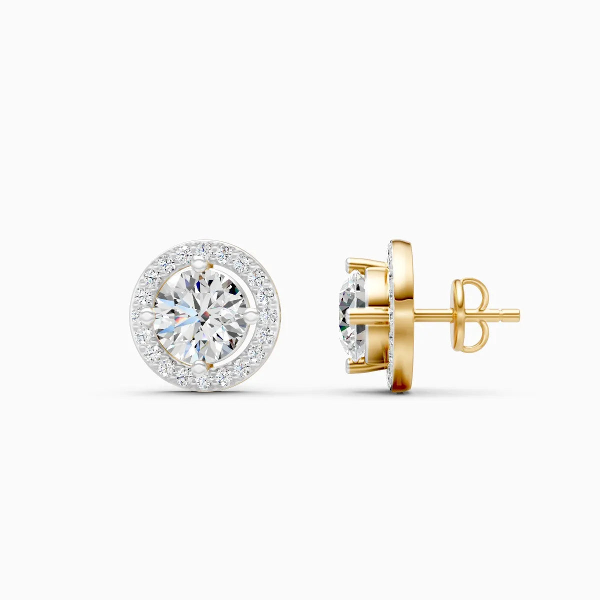 Round Solitaire Lab Diamond Studs