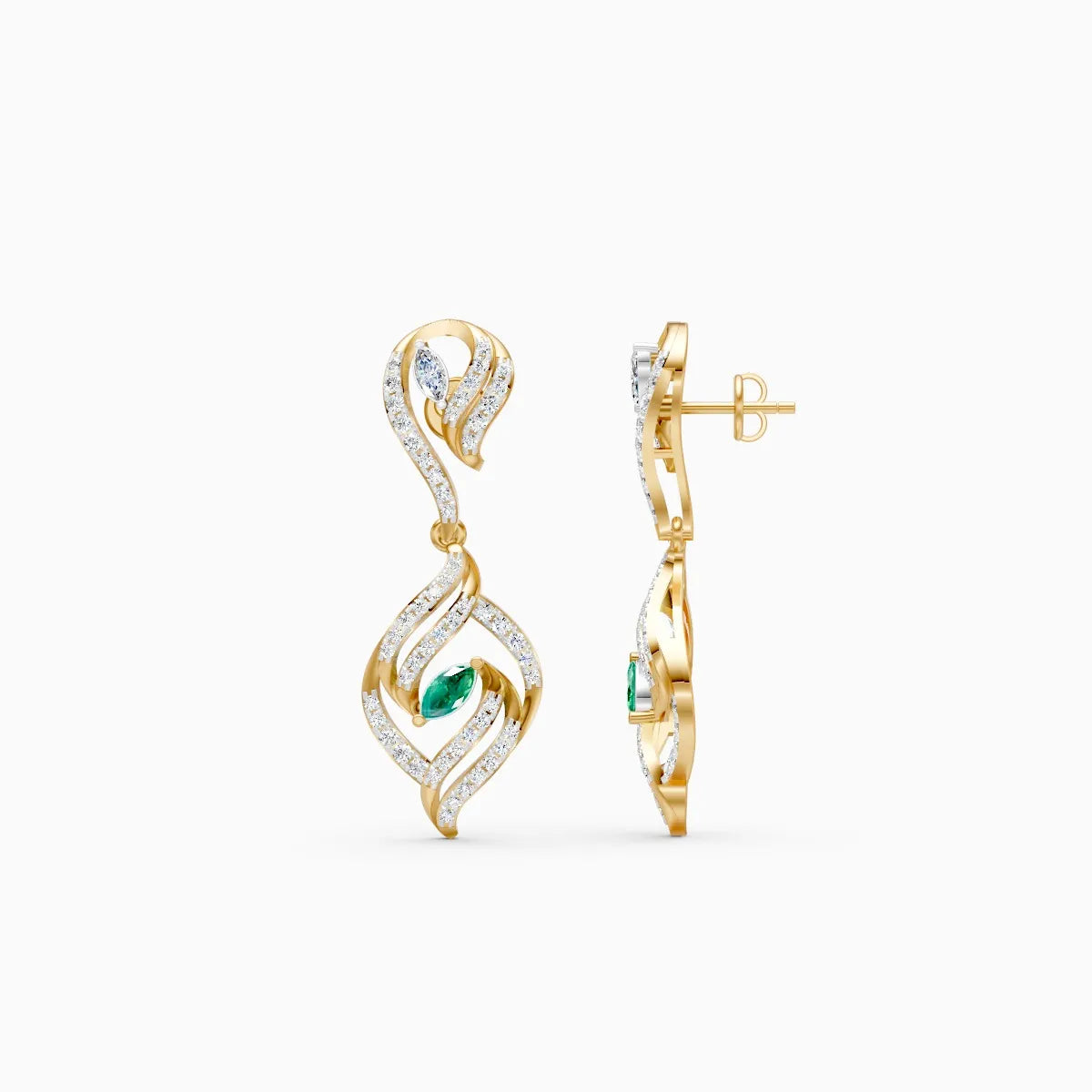 Whispering Leaf Lab Grown Diamond Earrings