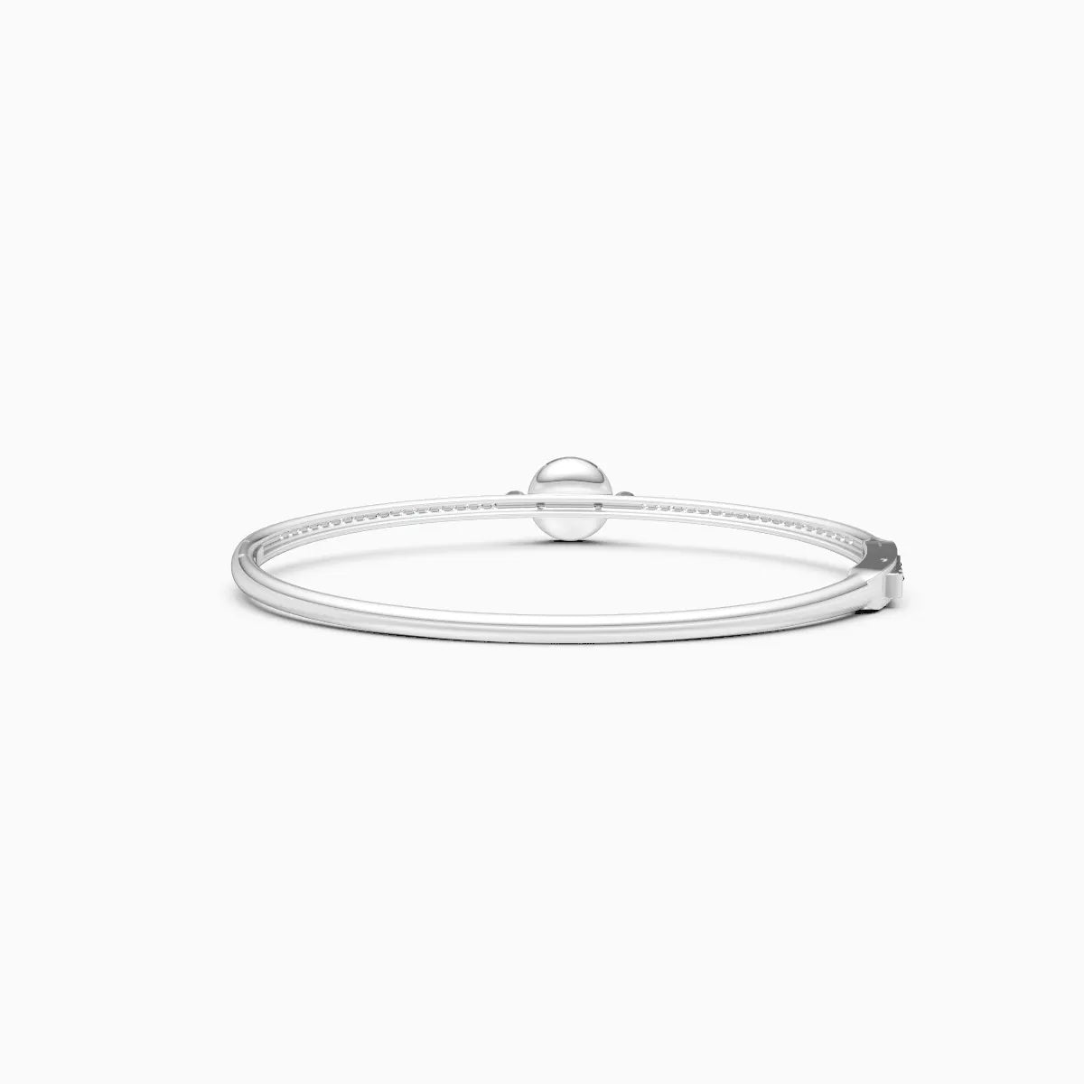 Sleek Diamond Band Bracelet Featuring Central Solitaire