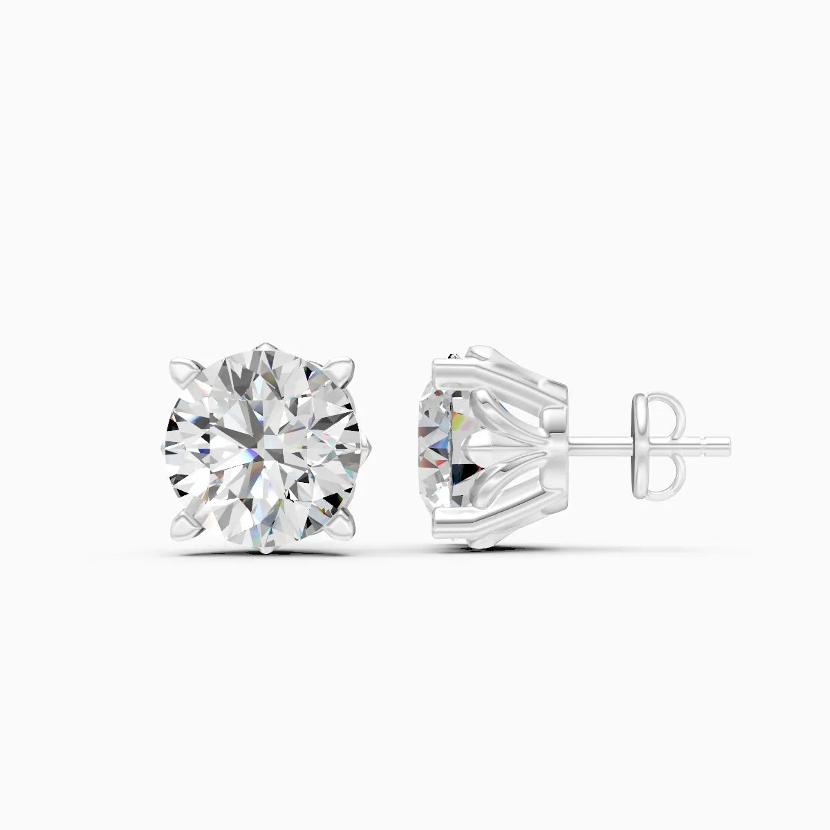 Royal Spark Round Solitaire Studs