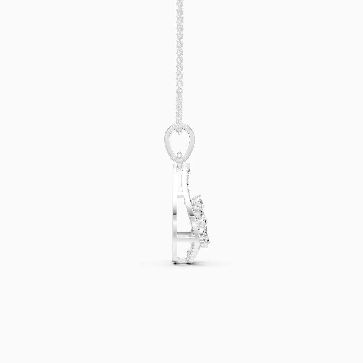 TearDrop Bloom Diamond Pendant with Marquise Petals