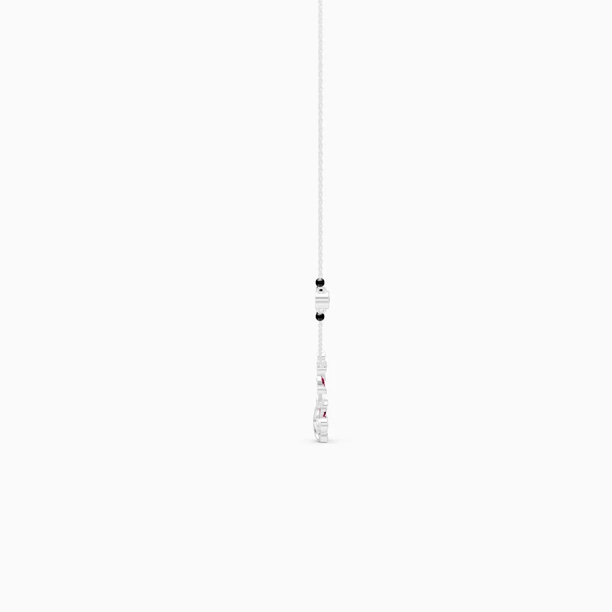 Pink Emerald & Lab Diamond Gold Necklace