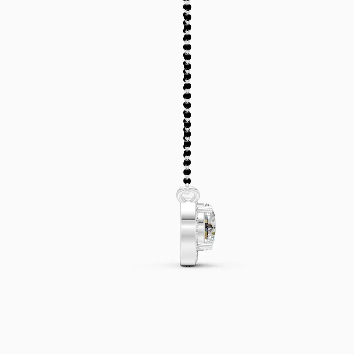 Twilight Halo in Dual Tone Round Diamond Mangalsutra