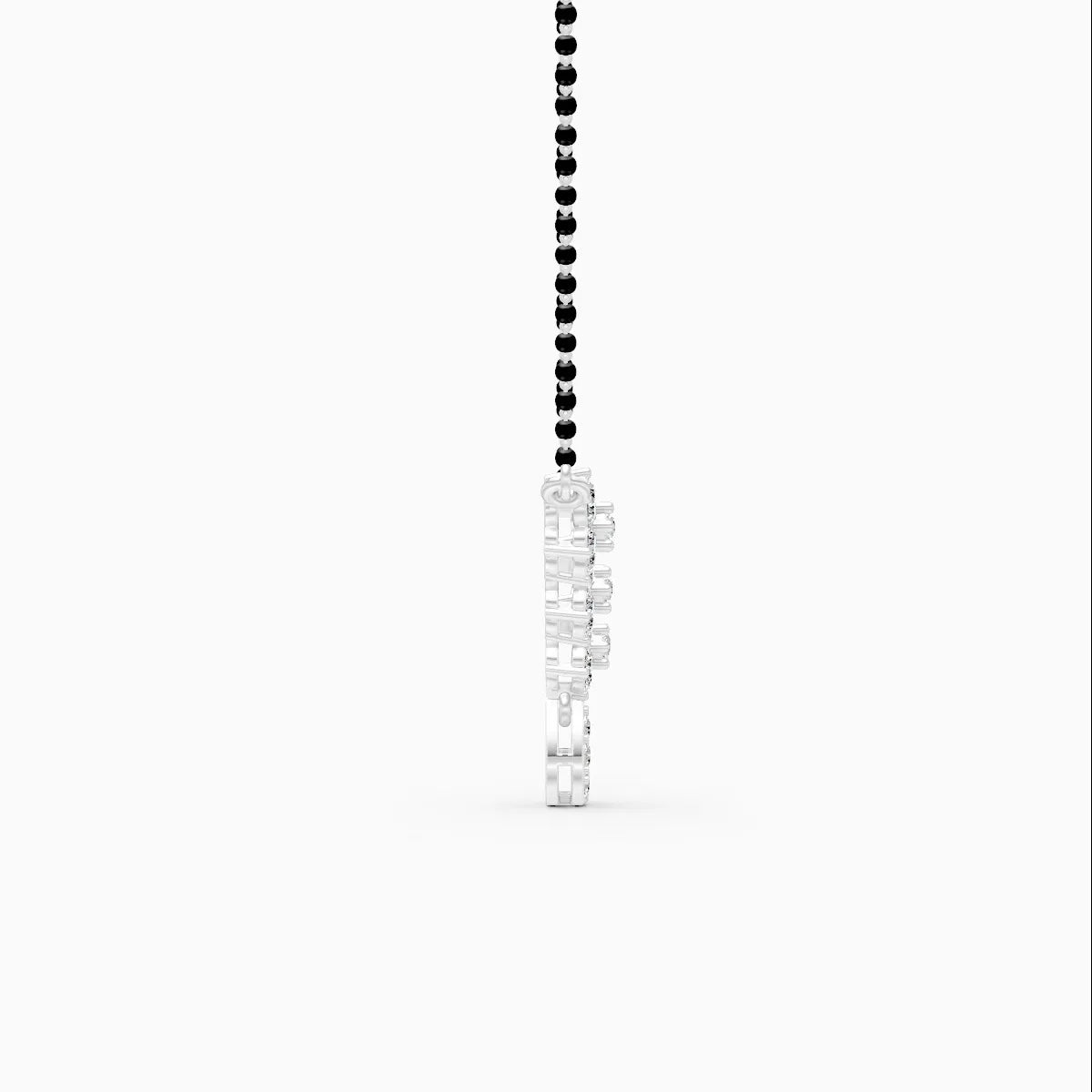 Dangling Flower Style Lab Diamond Mangalsutra