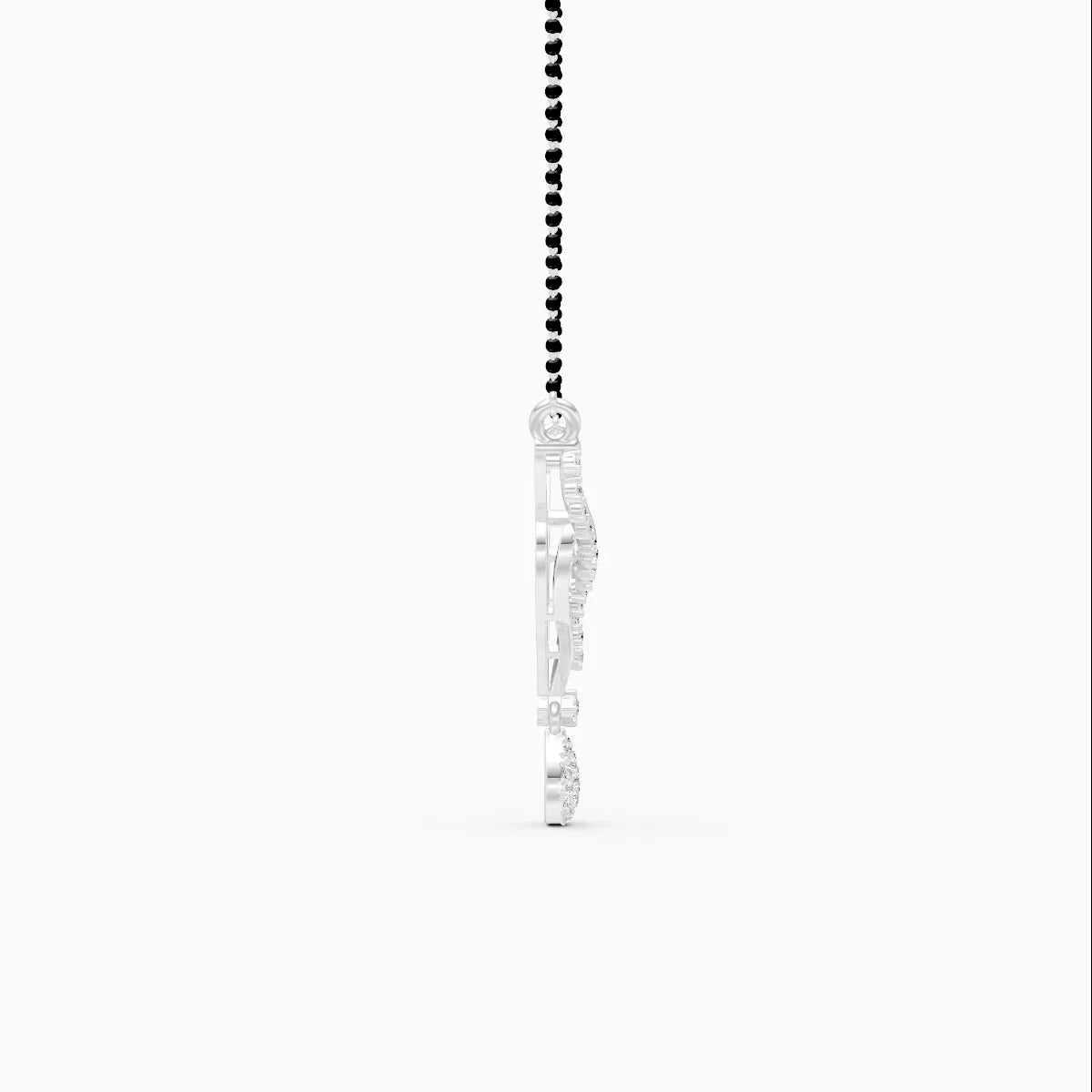 Double Chevron Diamond Mangalsutra with Pear Cluster Drop