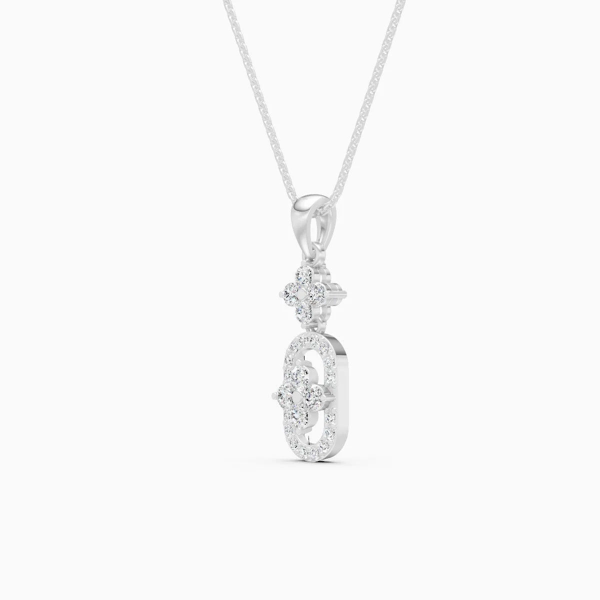 Round Cut Cluster Pill Flower Drop Pendant