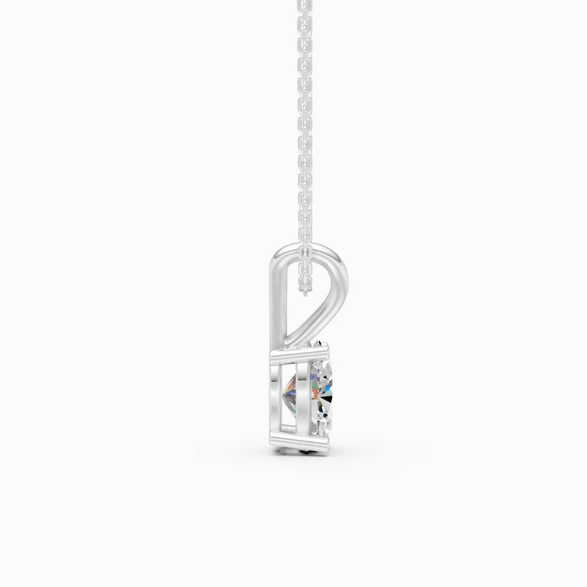 Sleek Oval Diamond Pendant
