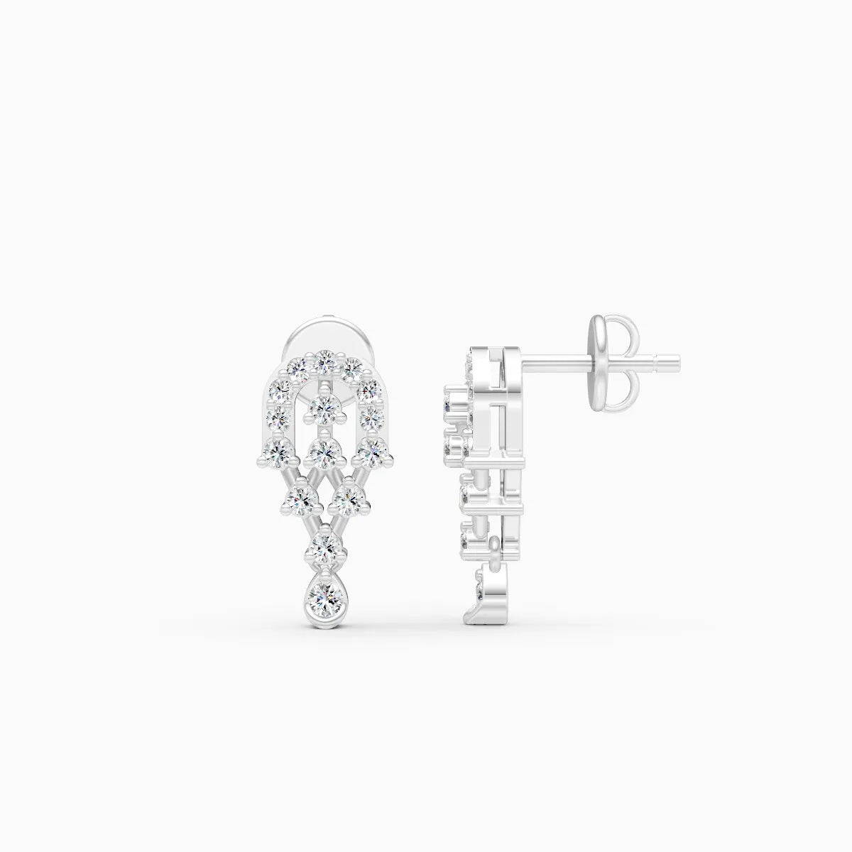 Round Two-Tone Lab Grown Diamond Earrings