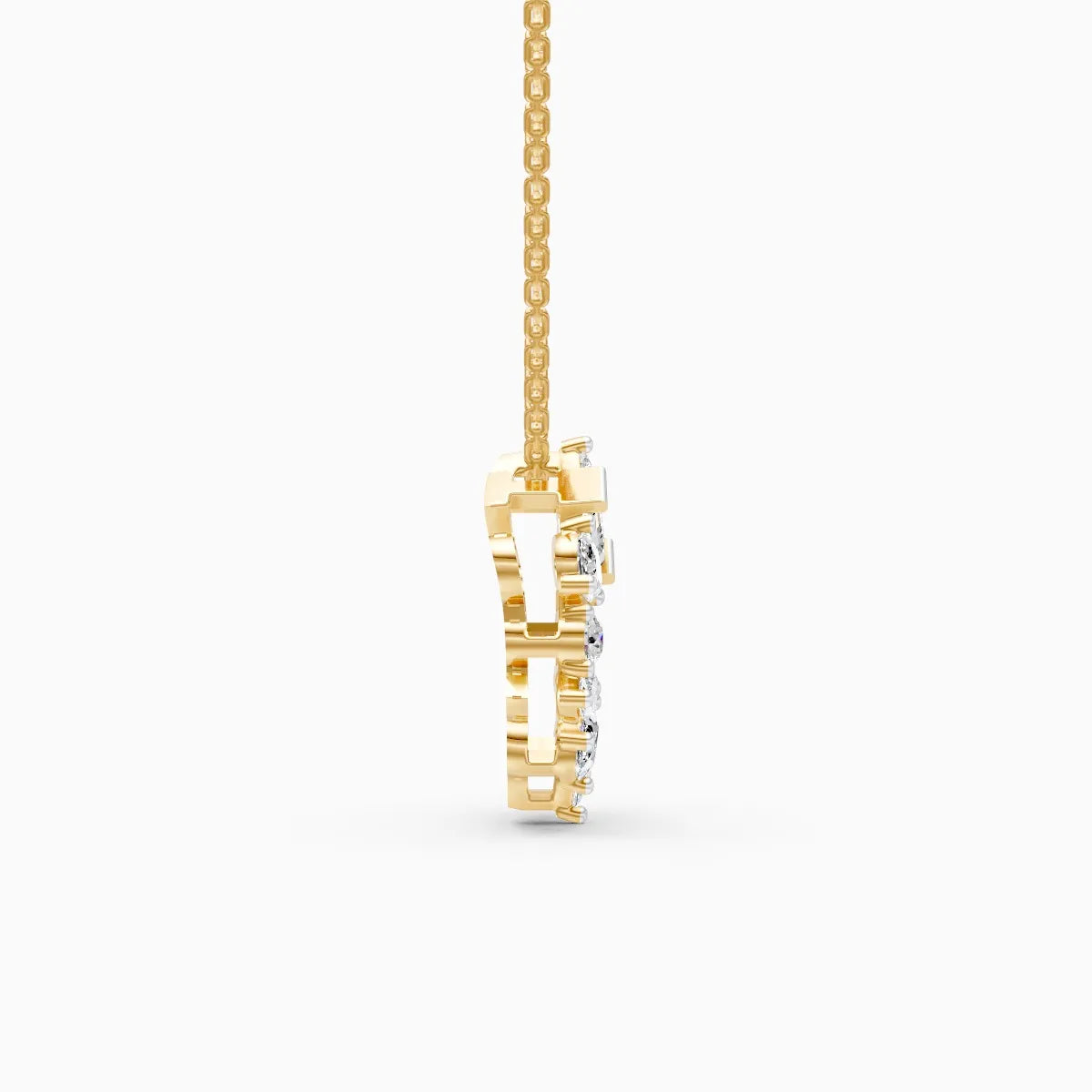 Geometric fusion Round Diamond Necklace