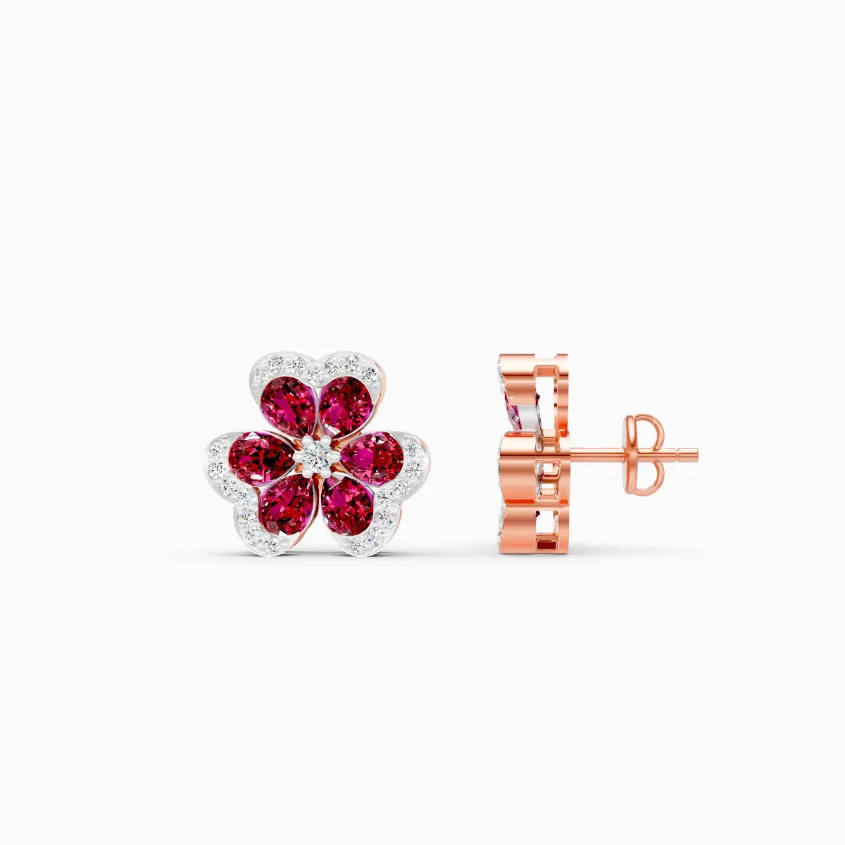 Floral Cluster Stud Earrings