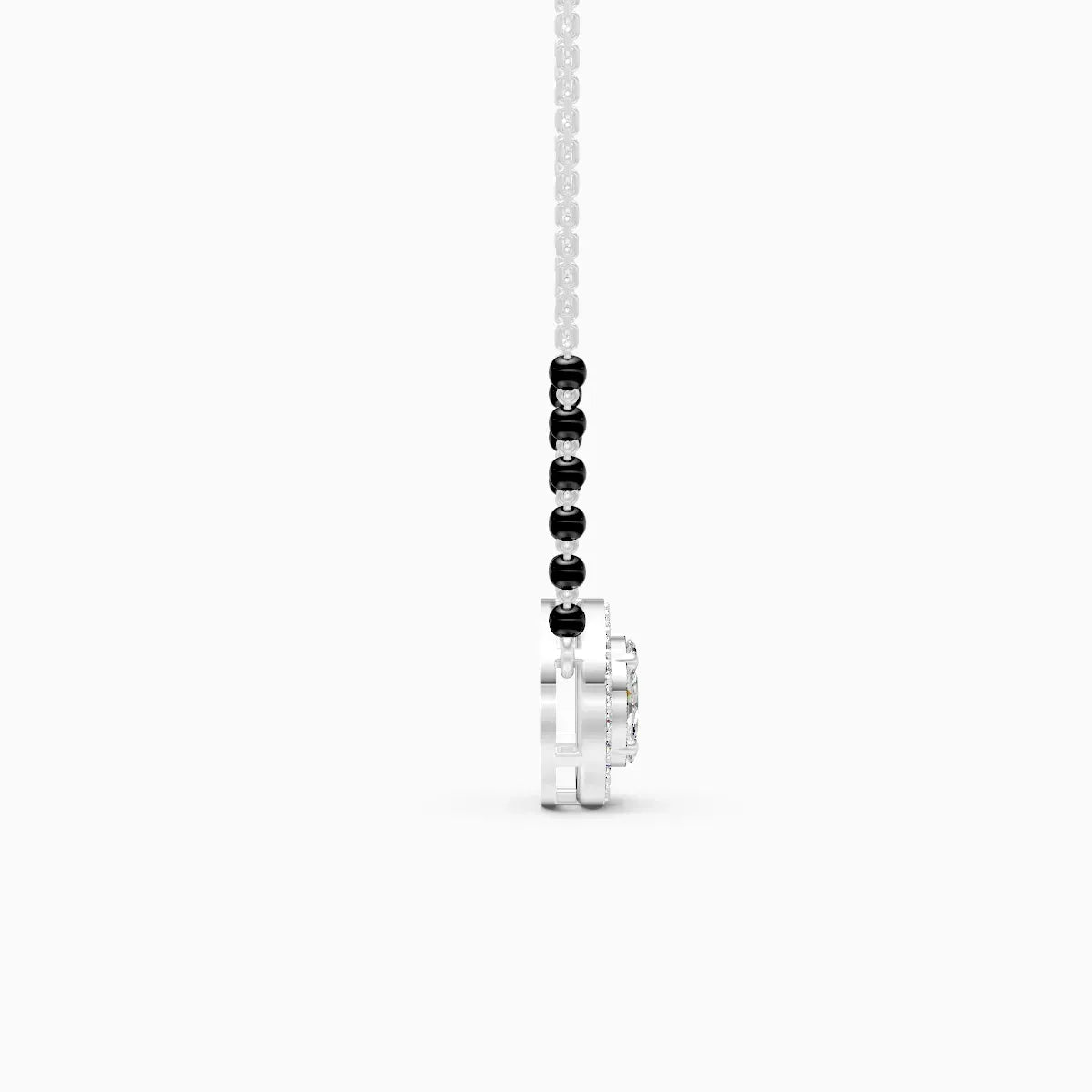 Round Halo Lab Diamond Mangalsutra