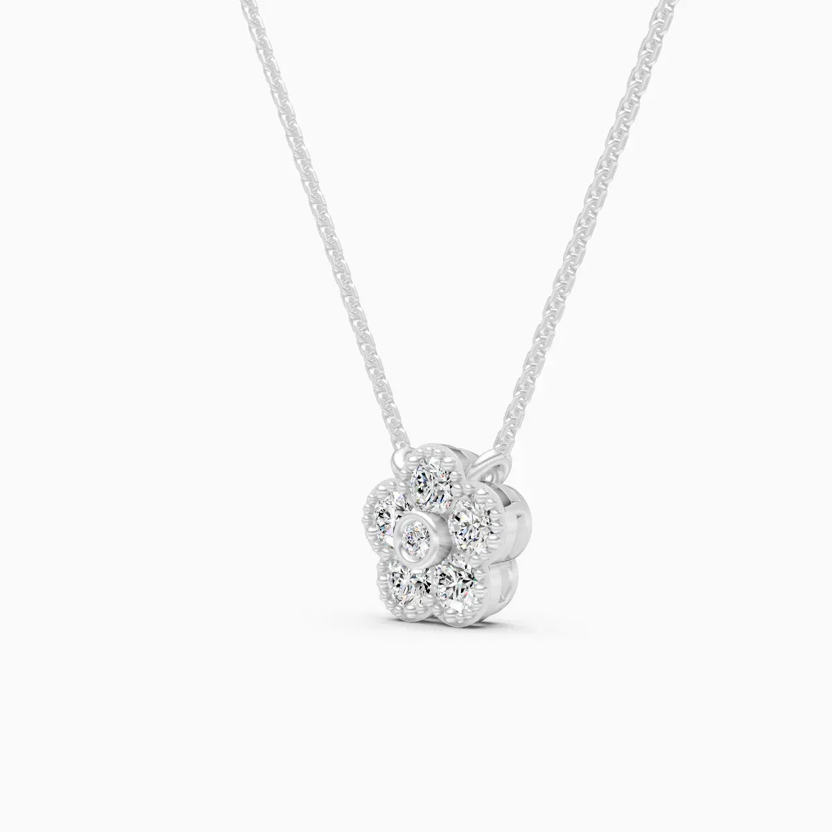 Flower Style Gold Pendant With Chain